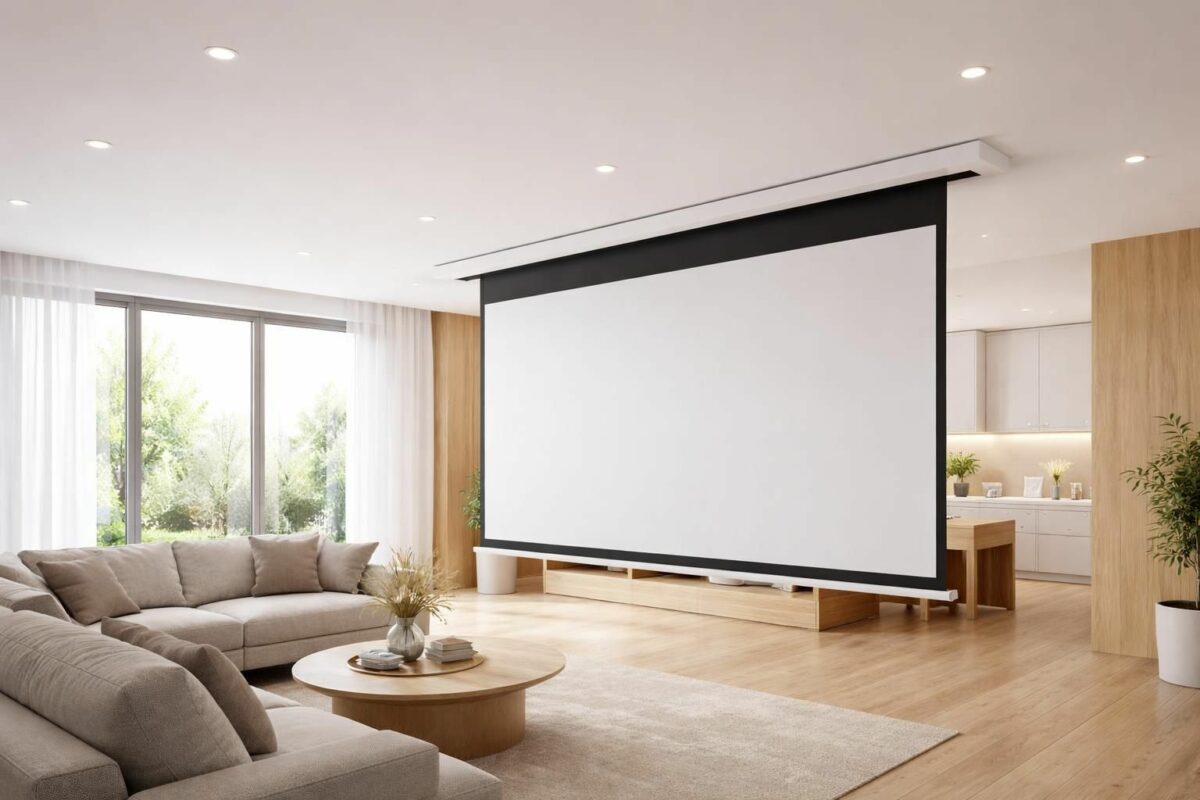 Le plafond devient “clean” : intégrer un écran de projection motorisé en rénovation