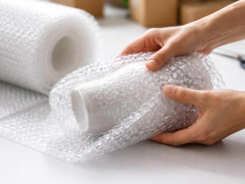 Sens optimal pour emballer avec du papier bulle d’emballage