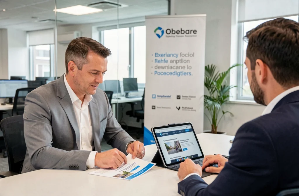 Consultant de Linkeo Île-de-France en réunion client pour présenter une solution de site internet pour une entreprise locale