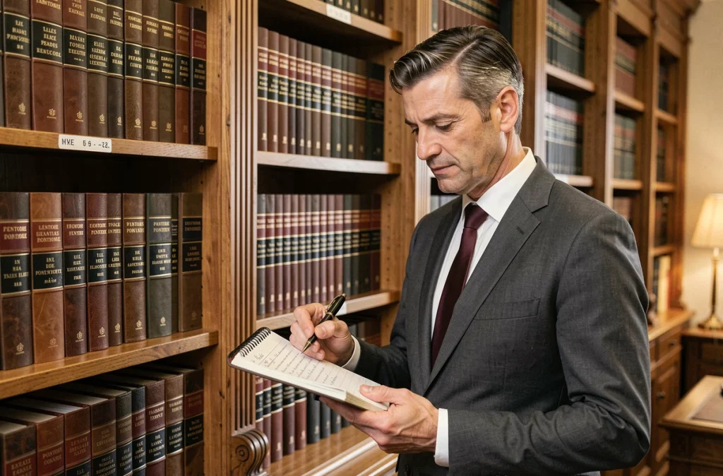 Maître Jean-Baptiste Audier, avocat au barreau de Pontoise, devant une bibliothèque juridique dans son cabinet